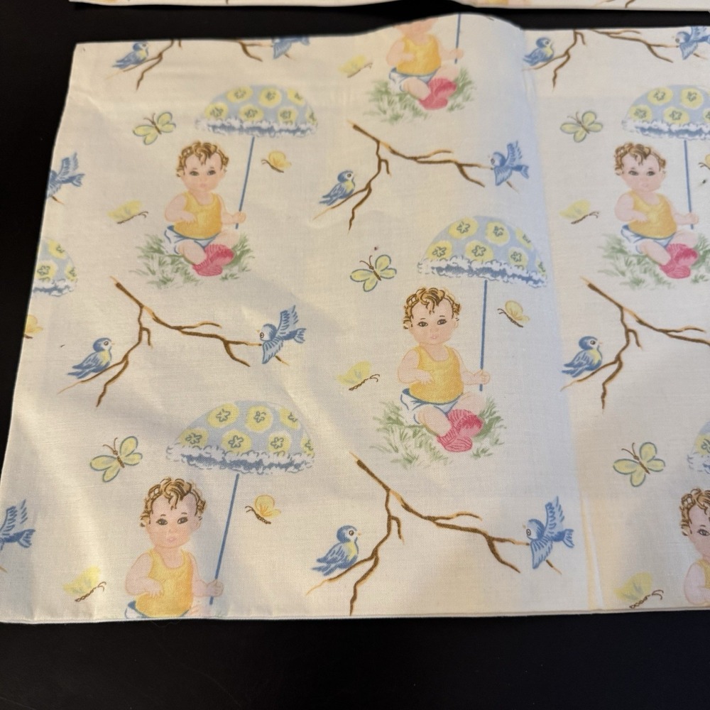 Valance set 2‎ Window Curtain Topper 10"W X34"L Baby Childs room Butterfly Birds